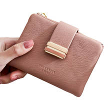 New retro elegant women's short wallet ladies foldable short coin purse simple student leather wallet coin bag 2024 - buy cheap