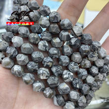 Faceted Natural Stone Map Jaspers Round Beads Loose Spacer Beads 15" Strand 6 8 10 MM Pick Size For Jewelry Making DIY Bracelets 2024 - buy cheap