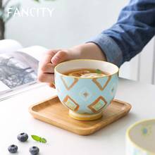 Fancity cerâmica copo feminino caneca bonito menina casa cereais café copo de leite aveia café da manhã copo 2024 - compre barato