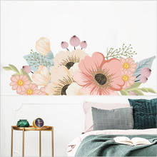 1Pcs Watercolor Flowers Baseboard Wall Stickers For Living Room Bedroom Home Decoration Self-Adhesive Painting Pvc Wallpaper 2024 - buy cheap