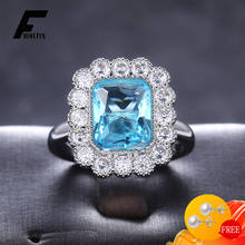 Fashion Ring 925 Silver Jewelry with Sapphire Zircon Gemstone Finger Rings for Women Wedding Engagement Party Gift Accessories 2024 - buy cheap