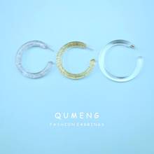 QUMENG 2020 korean crystal Earrings for women resin Earrings acrylic Hoop Earrings Transparent Glitter sweet cute Jewelry 2024 - buy cheap