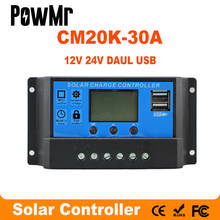 Solar Charge Controller 30A Dual USB 5V Output 12V 24V Auto Big LCD Display Solar Panel Controller Battery Charge Regulator 2024 - buy cheap