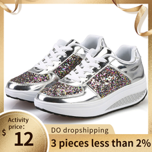 ISHOWTIENDA Sneakers Woman Sports Shoes Lace-Up Rubber WedgesSneakers Sequins Shake Shoes Fashion Girls Sport Shoes Woman 2018 2024 - buy cheap