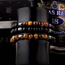 Classic Tiger Eye Stone Beads Bracelet Homme 2020 Tibetan Bracelet Chakra Black Matte Bracelets Women Jewelry gift 2024 - buy cheap