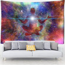 Indian Buddha meditation 7 Chakra tapestry starry sky chakra tapestry wall cloth psychedelic Yoga carpet home decoration 2024 - buy cheap