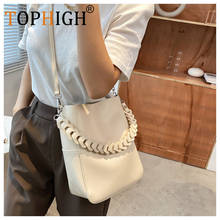 TOPHIGH 2piece/set Fashion Designer Leather Women's Handbags Casual Tote Female Bucket Shoulder Crossbody Bag For Women 2021 2024 - buy cheap