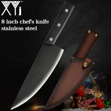 XYj Hunting Outdoor 8'' Knife Stainless Steel Kitchen Chef Leather Cover Sheath Meat Fish Vegetable Chinese Sliced Cooking Tools 2024 - buy cheap