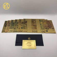 100pcs/lot  Kelin Colored 999.9 Gold Foil Banknote Money Poland 10 20 50 100 200 500 PLN for business gifts and home decoration 2024 - buy cheap