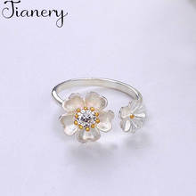 JIANERY-anillos de doble flor para mujer, joyería de dedo de alta calidad, Color plateado Real, venta al por mayor 2024 - compra barato