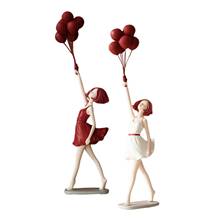 Escultura de resina, objeto decorativo con forma de chica, globo moderno para el hogar, oficina, mesa y Escritorio 2024 - compra barato