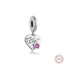 Love My Home Heart Dangle Charms Fits Pandora Bracelet 925 Sterling Silver Women Beads for Jewelry Making Kralen 2021 Spring New 2024 - buy cheap