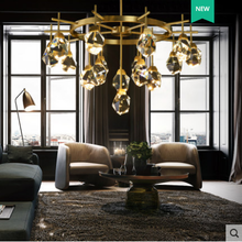 [Ice Crystal] Post-modern luxury crystal chandelier copper living room dining room bedroom atmosphere villa stairwell lamps 2024 - buy cheap