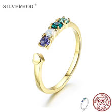 SILVERHOO Women Ring 925 Sterling Silver Rings Simple Design Austria Crystal Gift For Engagement Party Hot Selling Fine Jewelry 2024 - buy cheap