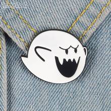 Мода белый призрак Эмаль Булавка милый маленький призрак значок нагрудный знак брошь джинсовая рубашка сумка мультфильм ювелирные изделия подарок 2022 - купить недорого