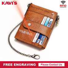 KAVIS Leather Wallet Men Wallets Short Coin Purse Male RFID Slim Card Wallet Casual Multi-function Card Bag Walet  Free Engrave 2024 - buy cheap