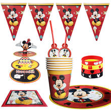 38pc/lot Disney Cartoon Mickey Mouse Theme Cutlery Party Decoration Birthday Party Baby Bath Cake Stand Cup Plate Party Supplies 2024 - buy cheap
