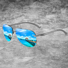 Gafas de sol polarizadas de estilo piloto para hombre, lentes de sol de aleación de lujo con protección UV400, de Metal, para conducción de aviación, con caja gratis 2024 - compra barato