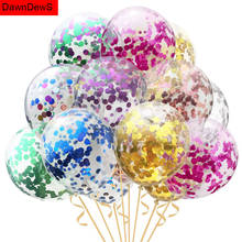 Розовые золотые конфетти из фольги, прозрачные воздушные шары, баллоны с днем рождения, украшения для 1-го детского душа, Babyshower 2024 - купить недорого