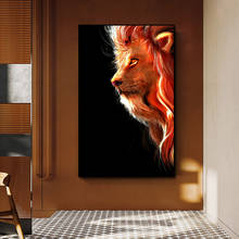 Свирепый постер с животными и львом, Настенная картина с принтом на холсте для гостиной, домашний декор, настенное украшение без рамки 2024 - купить недорого