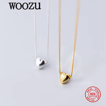 WOOZU Real 925 Sterling Silver Simple Glossy Sweet Love Heart Pendant Necklace For Women Romantic Valentine's Day Jewelry Gift 2024 - buy cheap