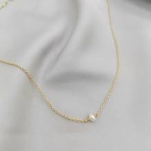 Collar de perlas naturales de agua dulce, Gargantilla llena de oro, joyería de perlas hecha a mano, collar Vintage minimalista, collar Perle Simple 2024 - compra barato