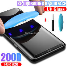 200D УФ жидкое клеевое стекло для Samsung Galaxy S20 S10 S8 S9 Plus Note 8 9 10 Plus S20 Ultra S7 E закаленное стекло для защиты экрана 2024 - купить недорого
