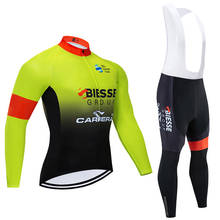 Conjunto de ciclismo com camisa e calças de inverno 2020, camiseta térmica masculina de manga comprida em flanela 2024 - compre barato