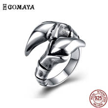 GOMAYA 316L Stainless Steel Paw Rings For Men Black Flat Ring Personality Vintage Style Anniversary Fashion Jewelry Hot Sale 2024 - buy cheap