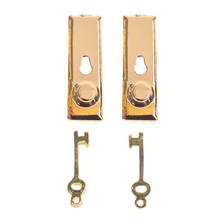 2Sets Vintage Funny 1/12 Scale Dollhouse Miniature Door Lock and Key Doll House Fairy Mini Door Retro Metal DIY Accessories 2024 - buy cheap