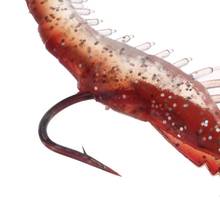 Hot-3Pcs 6cm/3g Artificial Fishing Lure Bionic Shrimp Prawn Soft Bait Fishing Tackle Noctilucent Luminous Lifelike with Hook Red 2024 - buy cheap