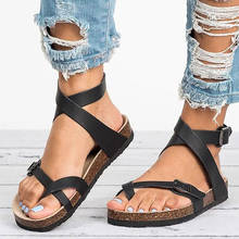 Sandálias femininas 2021 novos sapatos femininos sandálias de verão sandálias de couro plana feminino flip flop casual praia sapatos senhoras mais tamanho 43 2024 - compre barato
