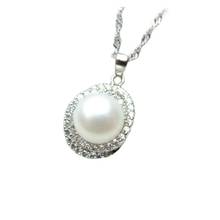 MADALENA SARARA Freshwater Pearl Pendant Necklace  9-10mm Zircon Inlaid With Chain Necklace 2024 - buy cheap