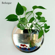 Behogar Dia 23cm/29.5cm Acrylic Fish Bowl Wall Mount Hanging Aquarium Aquatic Pet Supplies Products Fish Tank Flower Plant Vase 2024 - buy cheap