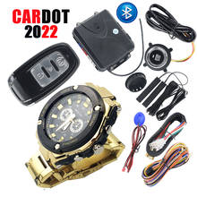 Cardot 2020 relógio inteligente carro chave controle remoto iniciar desliga sem chave sistema de entrada carro + alarme chave de relógio 2024 - compre barato