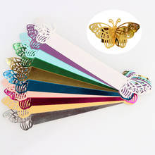 50PCS  12 colors  Butterfly Laser Cut Paper Napkin Ring Holders Napkin Buckle Wedding Banquet Dinner Christmas Party Table Decor 2024 - buy cheap