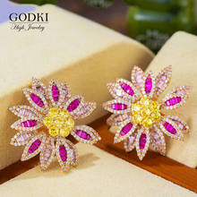 GODKI Korean Earrings Luxury Boho Bohemian AAA Cubic Zircon Dangle Earrings For Women Wedding Fashion Jewelry 2020 2024 - buy cheap