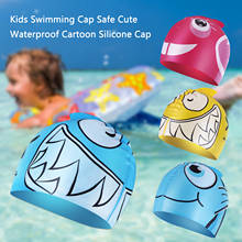 Kids Swimming Cap Girls Boys Swimming Hat High Elastic Silicone Fabric Swim Hat Safe Cute Waterproof Cartoon Silicone Cap 2024 - buy cheap