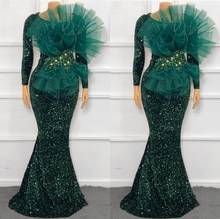 Vestidos de Noche de sirena, sexys, de manga larga, lentejuelas africanas, para baile de graduación, vestido Formal, 2020 2024 - compra barato