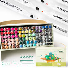 Спиртовые маркеры Arrtx ALP, 90 цветов, двусторонний фломастер для рисования портретов и иллюстраций, подходит для начинающих и художников 2024 - купить недорого