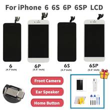 ЖК-дисплей для iPhone 6 6S Plus 6P 6SP, полный комплект, сенсорный экран, дигитайзер, сборка, замена, Pantalla + фронтальная камера + кнопка домой 2024 - купить недорого