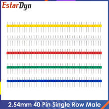 100pcs/lot 2.54mm Green + White + Red + Yellow + Blue Single Row Male 1X40 1*40 Pin Header Strip ROHS CGKCH090 2024 - buy cheap