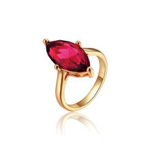 Mxgxfam anéis femininos de zircônia vermelhos românticos 18 k aaa + joia cor dourada 2024 - compre barato