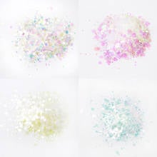 Glitter para arte em unhas 3d 50 tamanhos, 4 cores mistas hexágono, pó de glitter, lantejoulas brilhantes, decorações de esmalte em gel, glitter 2024 - compre barato