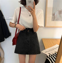 Fashion Korean Spring Summer Women Denim Skirt High Waist Mini Skirts Jeans Plus Size Harajuku Cotton Black Skirt 2024 - buy cheap