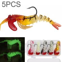 5pcs/lot 12g 11.5cm PVC Soft Shrimp Fishing Lures Luminous Prawn Bait Built-in Lead Hook 2024 - buy cheap