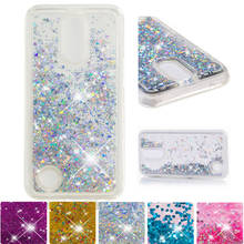 Bling Cover for LG X401 K20 Plus K20 V Cute Glitter Dynamic Liquid Quicksand Silicone Soft Case LG K10 2017 Fitted Phone Cases 2024 - buy cheap