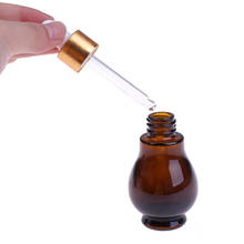Botella de vidrio ámbar con cuentagotas, envase recargable de 10/20/30ml, frascos de Perfume vacíos de aceite esencial, 1 Uds. 2024 - compra barato