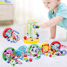 Hot Sale Montessori Wooden Toys Circles Bead Wire Maze Roller Coaster Toddler Educational Wood Puzzles toys for Boys Girls 2024 - buy cheap