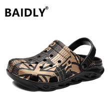 Sandalias de verano para hombre, zuecos de goma, zapatos de jardinería para exteriores, calzado plano de playa, talla grande 2024 - compra barato